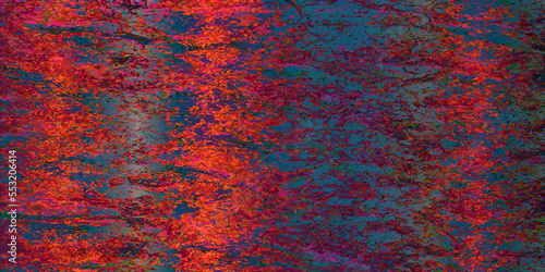 Abstract Red spots old grunge wall multi-color reflection mixed background, dark stone spots, concrete old grunge surface, vintage wallpaper, decoration with celebration happy event background texture