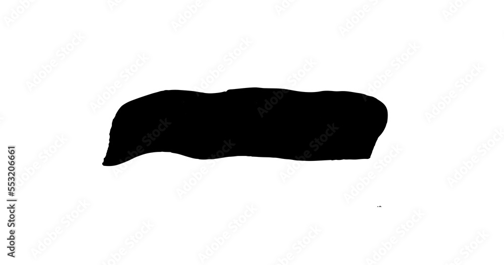 Black curve smear brush for painting isolated on white backdrop
