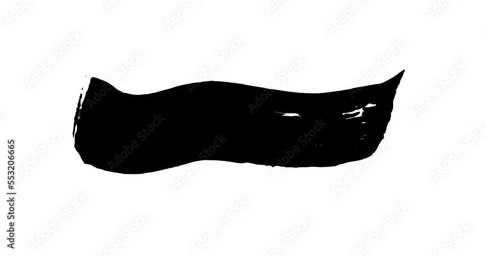 Curve smear brush for painting isolated on white backdrop Curve smear brush for painting isolated on white backdrop