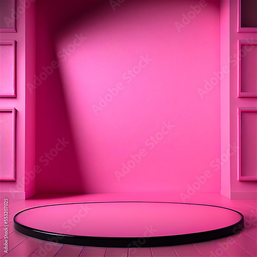 Empty Deep Pink Product Stage, Product Background, Professional Studio Photography © Texture