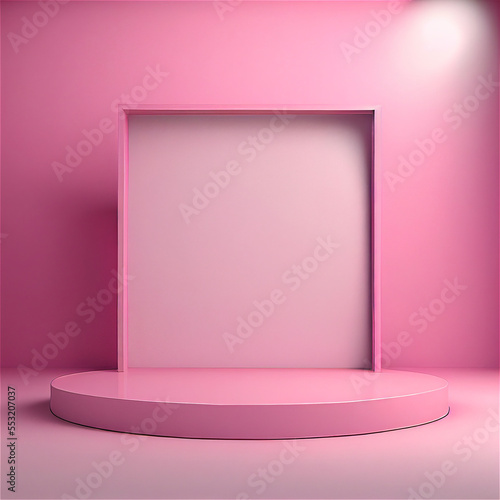 Empty Pink Product Stage, Product Background, Professional Studio Photography © Texture