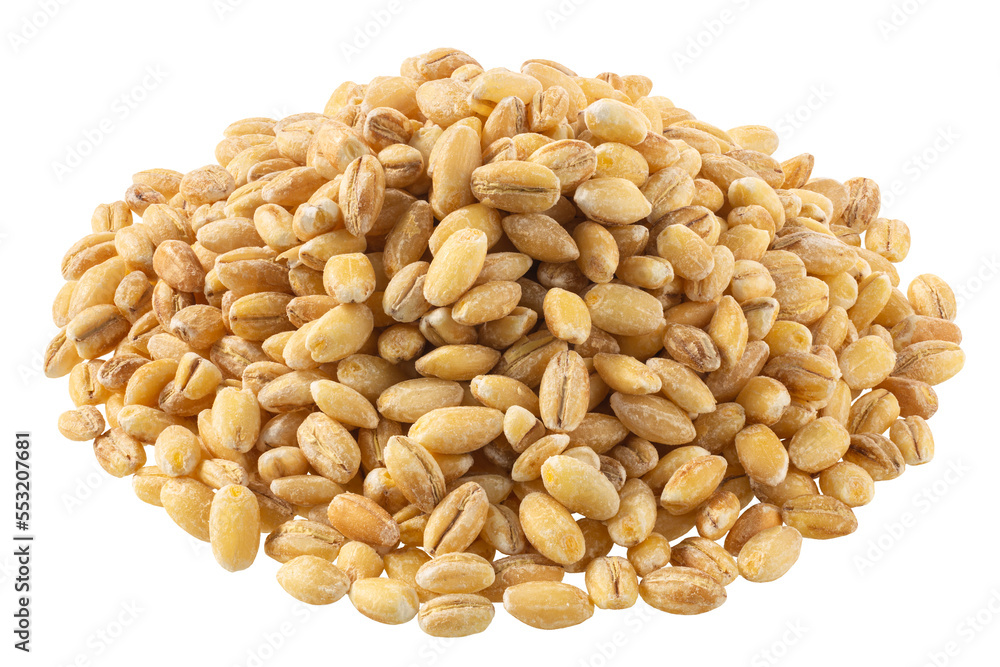 Pile of uncooked pearl barley, a wholegrain cereal, isolated png Pile of uncooked pearl barley, a wholegrain cereal, isolated png