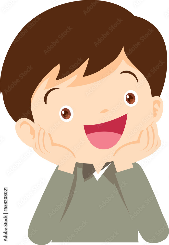 children relaxed sitting with hands on cheek and thinking children relaxed sitting with hands on cheek and thinking