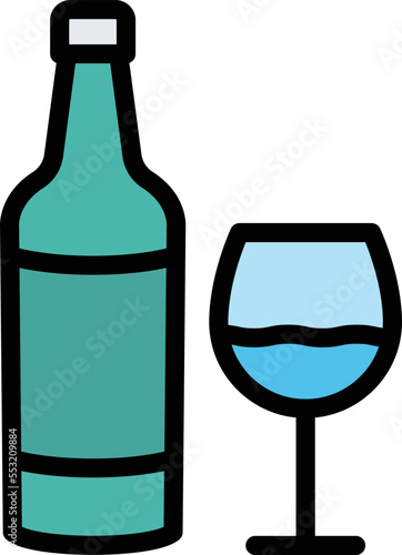 Wine bottle Vector Icon Design Illustration