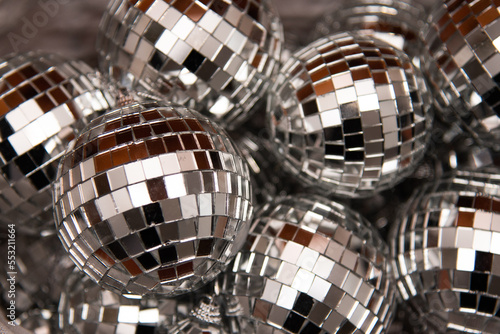   a silver mirror Christmas balls