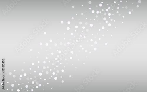 White Snowflake Vector Silver Background.