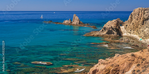 Las Sirenas Reef, Cala de las Sirenas, Cabo de Gata-Níjar Natural Park, UNESCO Biosphere Reserve, Hot Desert Climate Region, Almería, Andalucía, Spain, Europe