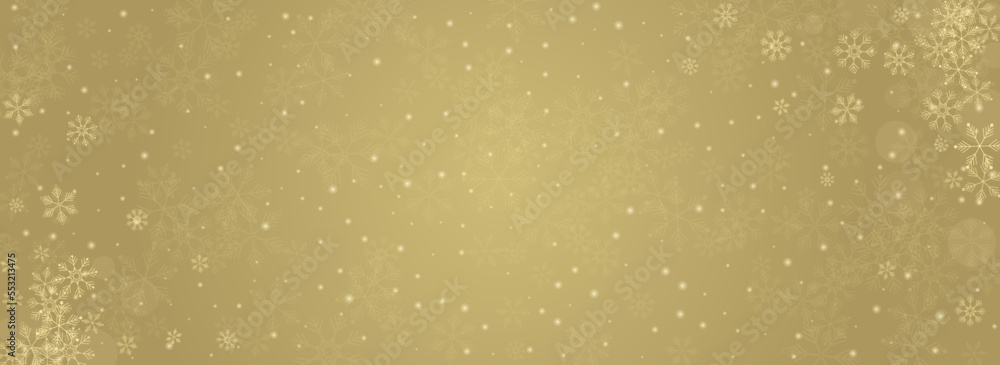 Silver Snowflake Vector Panoramic Gold Silver Snowflake Vector Panoramic Gold