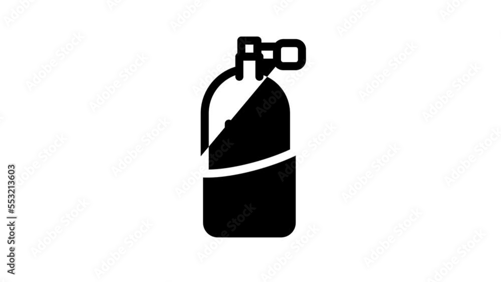 oxygen cylinder line icon animation oxygen cylinder line icon animation