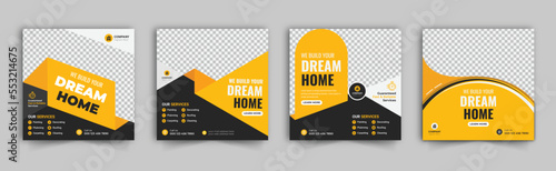 Construction social media post banner, Instagram post, Plumber Service Social Media web banner, home repair social media post design, renovation Handyman home repair banner