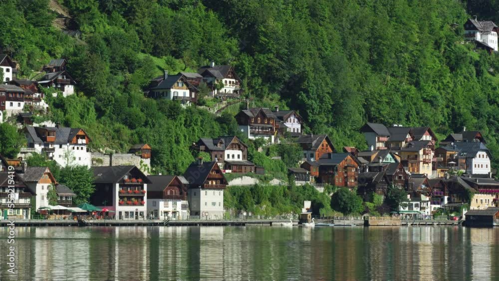 Traditional houses in Hallstatt, Austria Traditional houses in Hallstatt, Austria