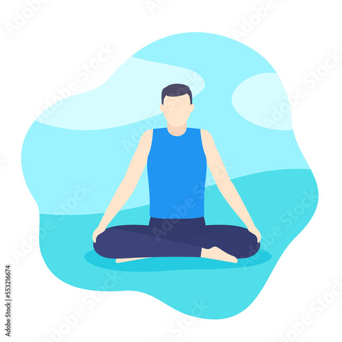 Wallpaper Mural yoga, man meditates in park Torontodigital.ca