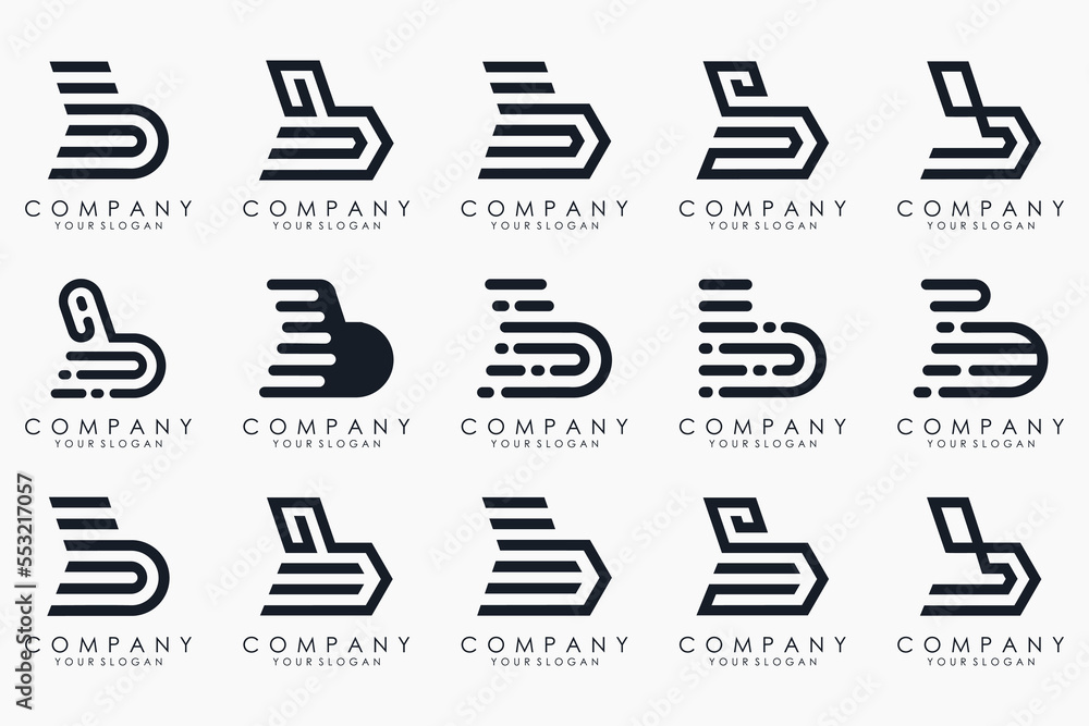 Set of creative letter b logo vector design bundle inspiration. Set of creative letter b logo vector design bundle inspiration.