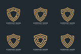 Luxury and Crest logo element with Crown, Wing, Emblem, Ribbon, Lion, Heraldic Monogram in Vintage style design elements