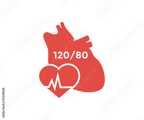 Human Heart beat icon, medical heartbeat rhythm and blood pressure logo design. Hypertension pulse health care vector design and illustration. 
