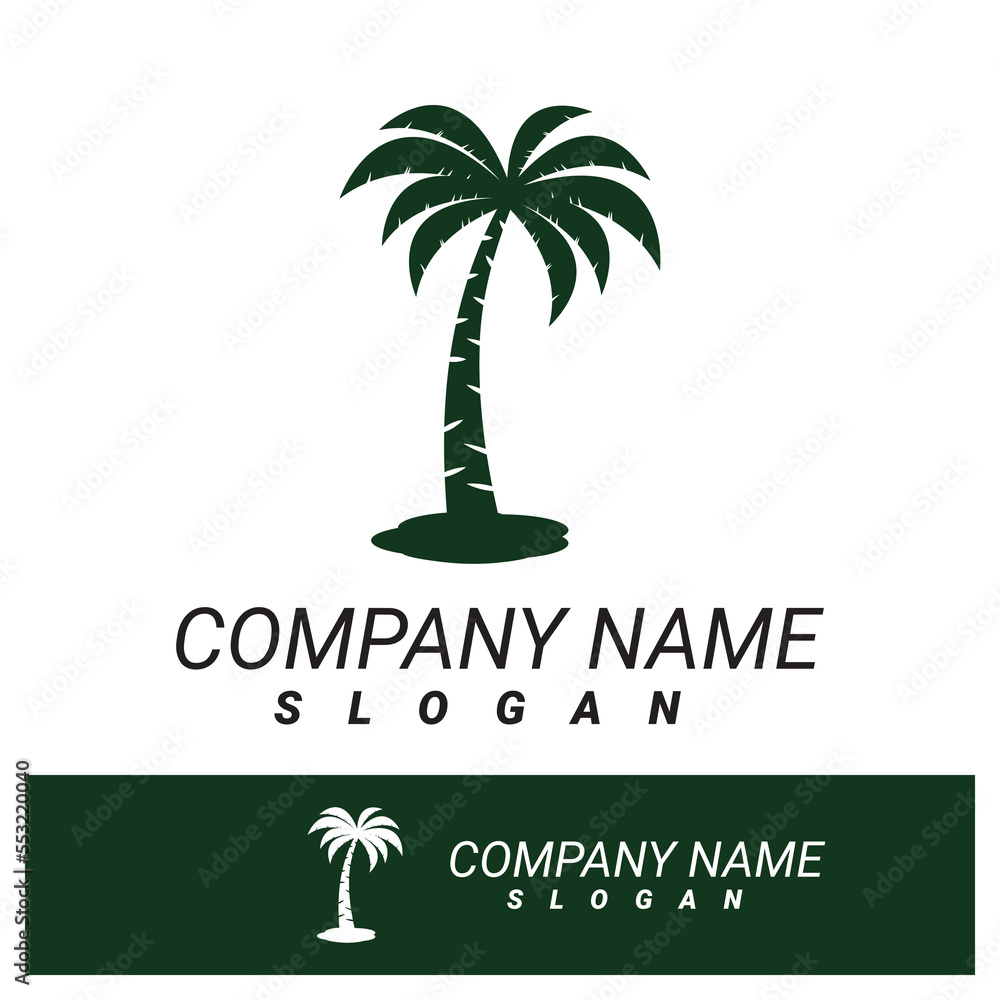 Palm tree summer logo template Palm tree summer logo template