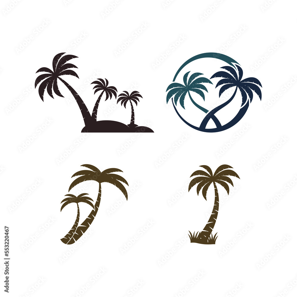 Fototapeta premium Palm tree summer logo template
