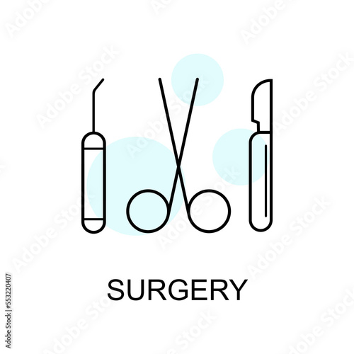 Surgery linear icon. Surgery icon in linear style isolated. vector eps10