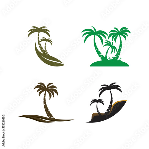 Palm tree summer logo template