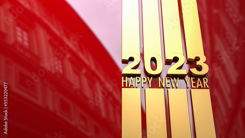 Happy New Year 2023 gold an...