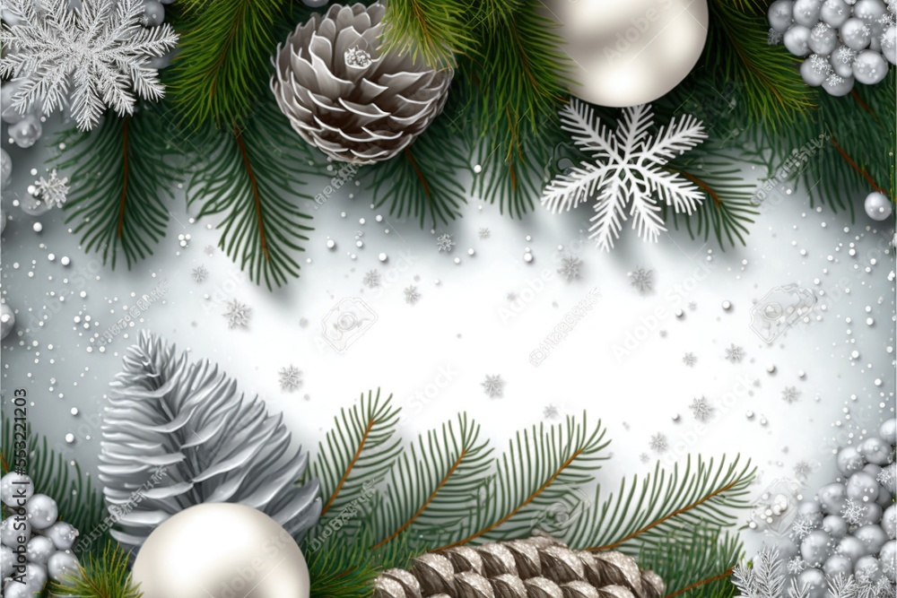 Christmas header banner with copy space Generative AI