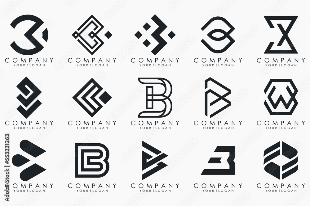 abstract letter B logo icon set. design for business of luxury, elegant, simple. abstract letter B logo icon set. design for business of luxury, elegant, simple.