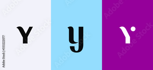 Set of letter Y minimal logo icon design template elements