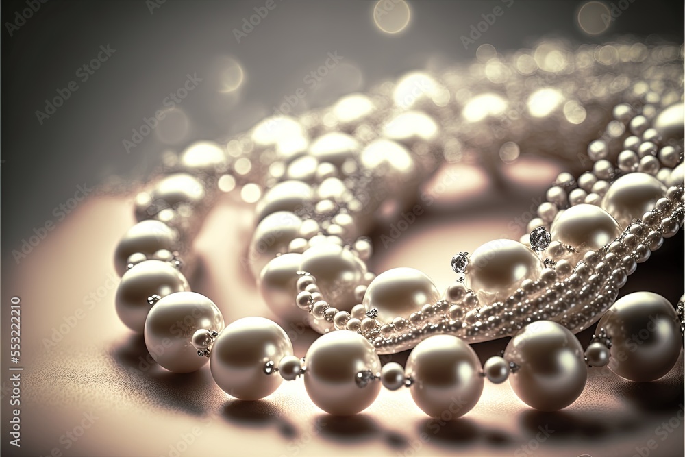 Luxury Pearl necklace Generative AI artwork Luxury Pearl necklace Generative AI artwork
