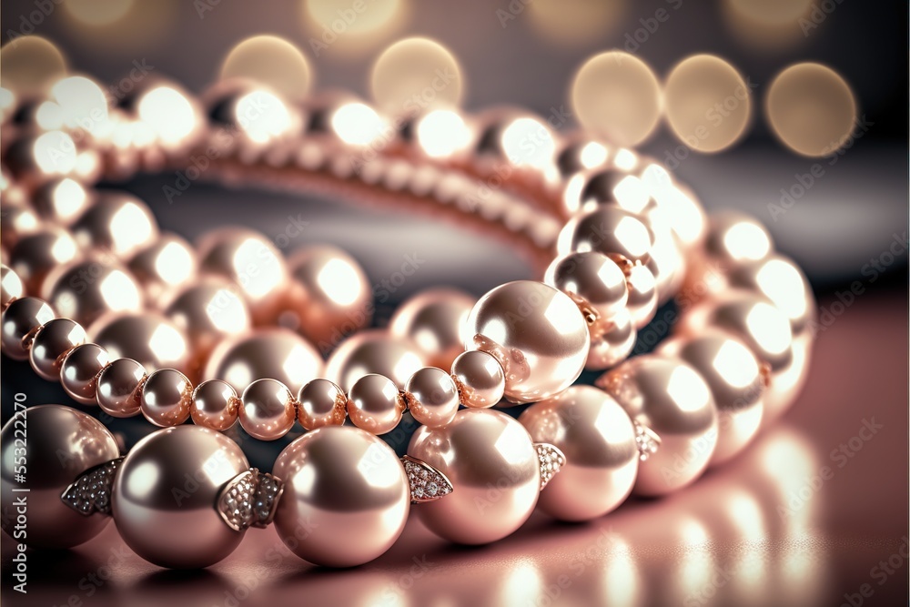 Luxury Pearl necklace Generative AI artwork Luxury Pearl necklace Generative AI artwork