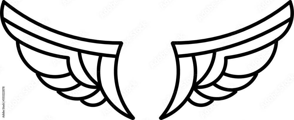 Luxury wings line art design Luxury wings line art design
