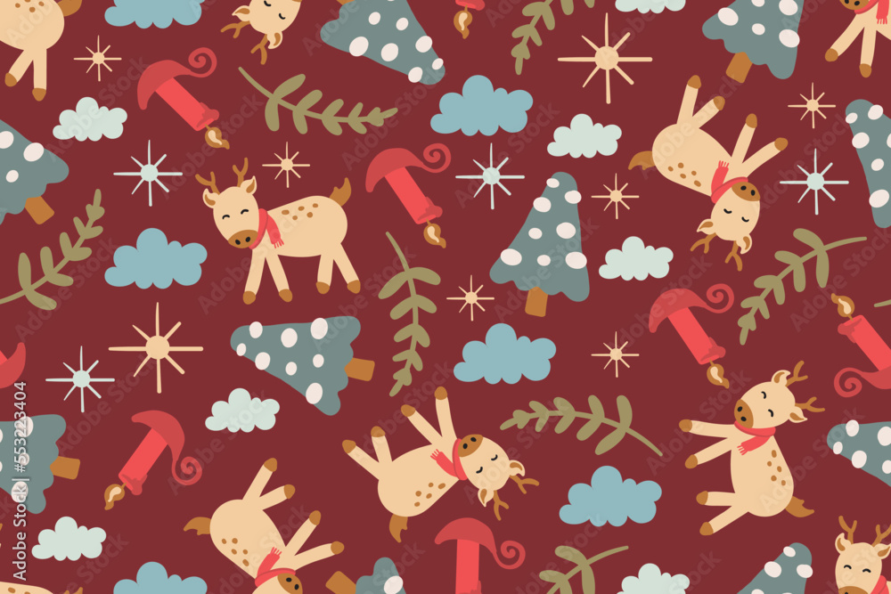 Christmas decoration doodle pattern