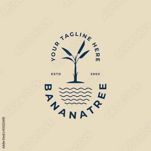 banana tree nature vintage minimalist logo vector illustration design