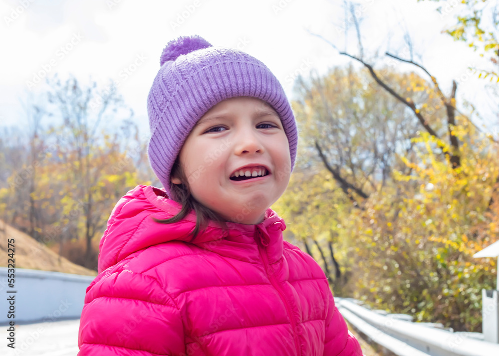 Small girl is crying at the park. Sad emotion of kid. Small girl is crying at the park. Sad emotion of kid.