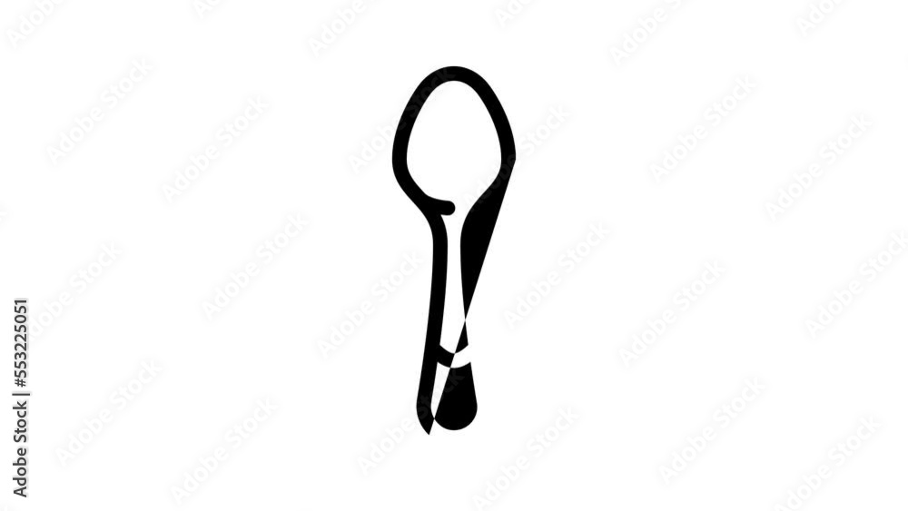 teaspoon kitchen utensil line icon animation teaspoon kitchen utensil line icon animation
