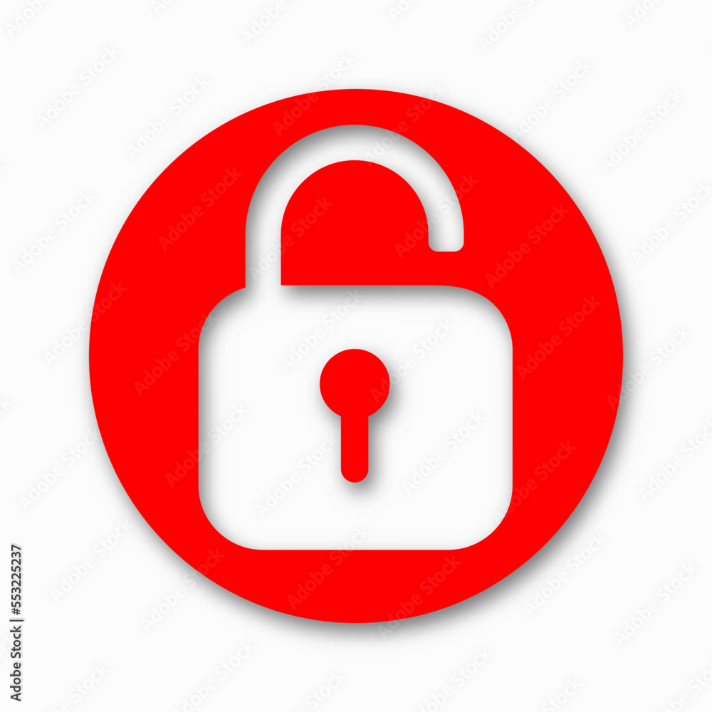 Padlock icon isolated on white background. Symbol sign unlock. Vector illustration. Padlock icon isolated on white background. Symbol sign unlock. Vector illustration.