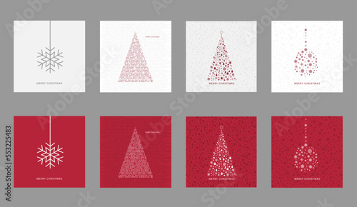 Simple, minimalistic, Merry Christmas card collection.