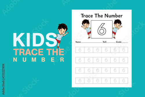 Number tracing worksheets and tracing activity book for kids or preschool or homeschool KDP Interior Planner 2023