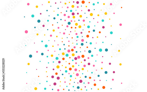Multicolored Confetti Invitation Vector White
