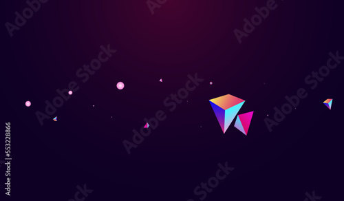 Cosmic Crystal Vector Dark Violet Background.