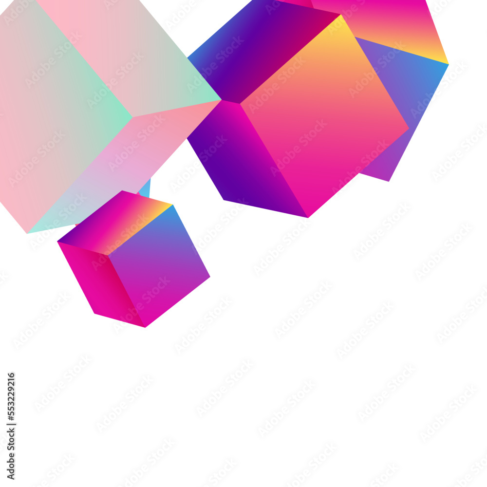 Rainbow Polygon Vector White Background. Gradient Rainbow Polygon Vector White Background. Gradient