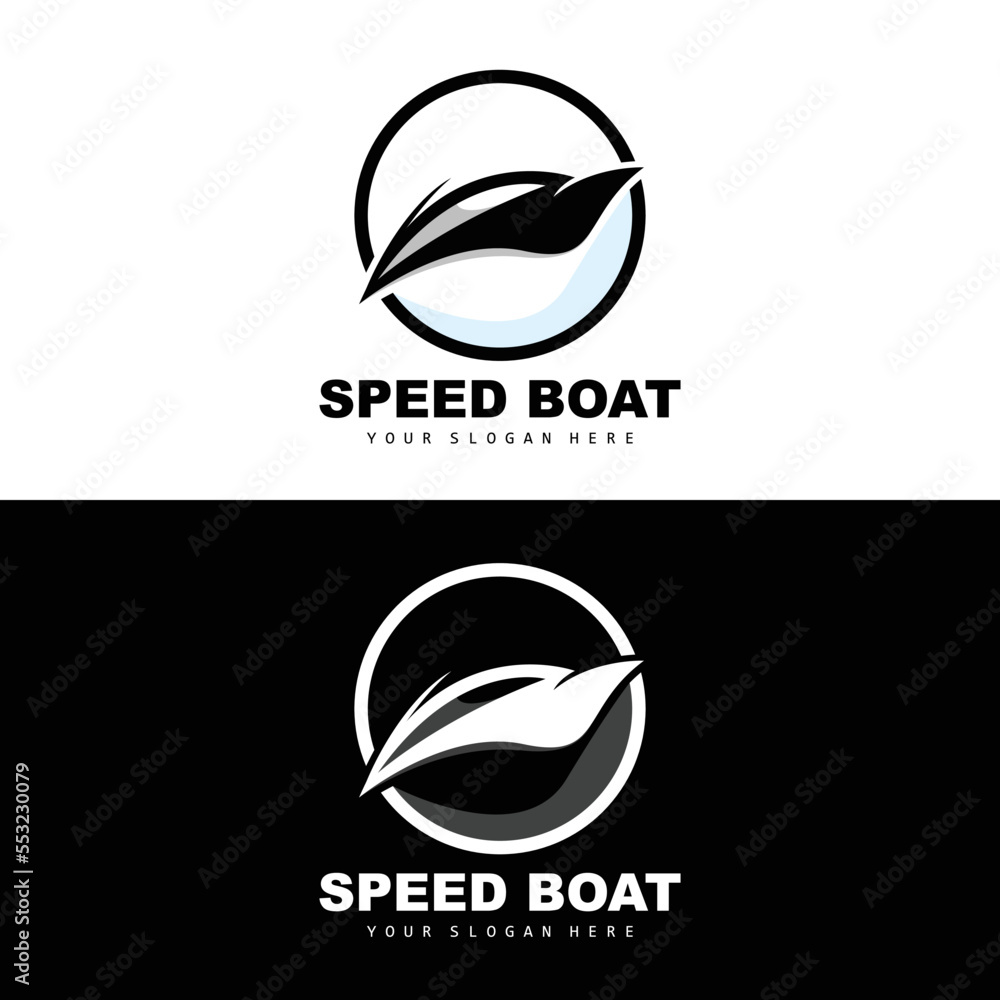Speed Boat Logo, Fast Cargo Ship Vector, Sailboat, Design For Ship Manufacturing Company, Waterway Shipping, Marine Vehicles, Transportation Speed Boat Logo, Fast Cargo Ship Vector, Sailboat, Design For Ship Manufacturing Company, Waterway Shipping, Marine Vehicles, Transportation