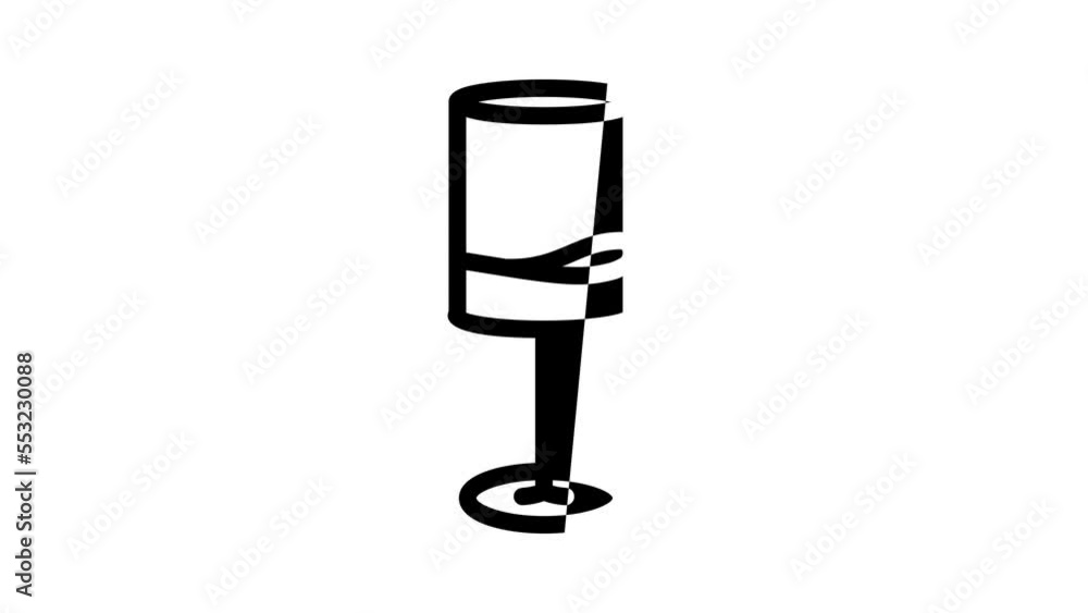 alcohol wine glass line icon animation