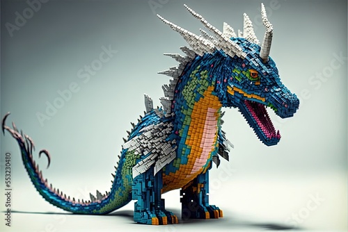 pixel art dragon toy Generative AI © Ecleposs