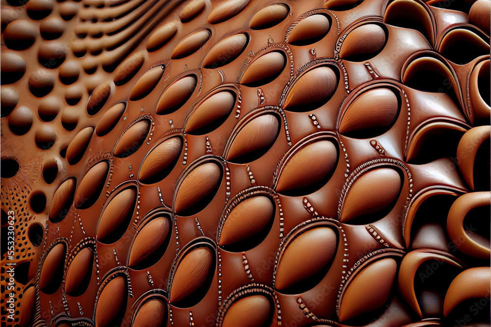 Fototapeta premium brown leather texture with geometry for creative design background