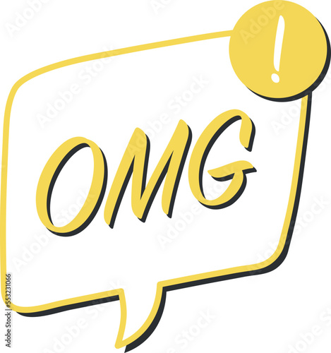 expression omg in speech bubble pop art style
