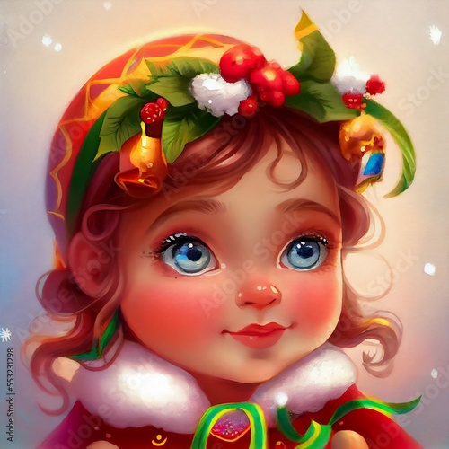 cute little girl - Christmas card