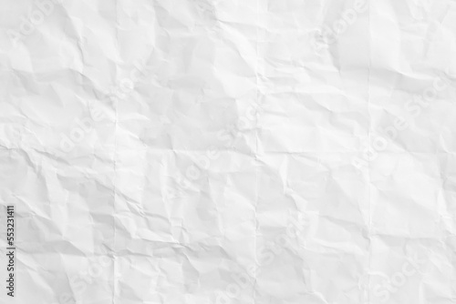 White crumpled and creased paper texture background