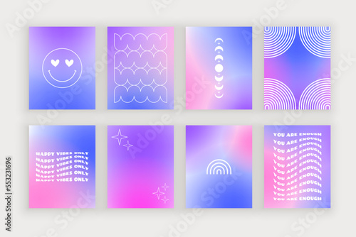 Blue and pink retro blur backgrounds for social media and wall art prints
