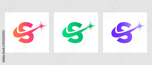 Letter S Spark Logo Design Vector Template