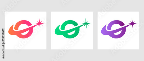Letter O Spark Logo Design Vector Template